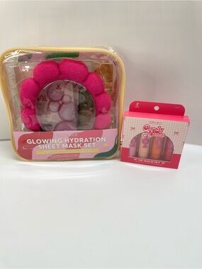 Sheet Mask Set - Retinol and Vitamin C. Celavi Lip Gloss Set Glowing Hydration